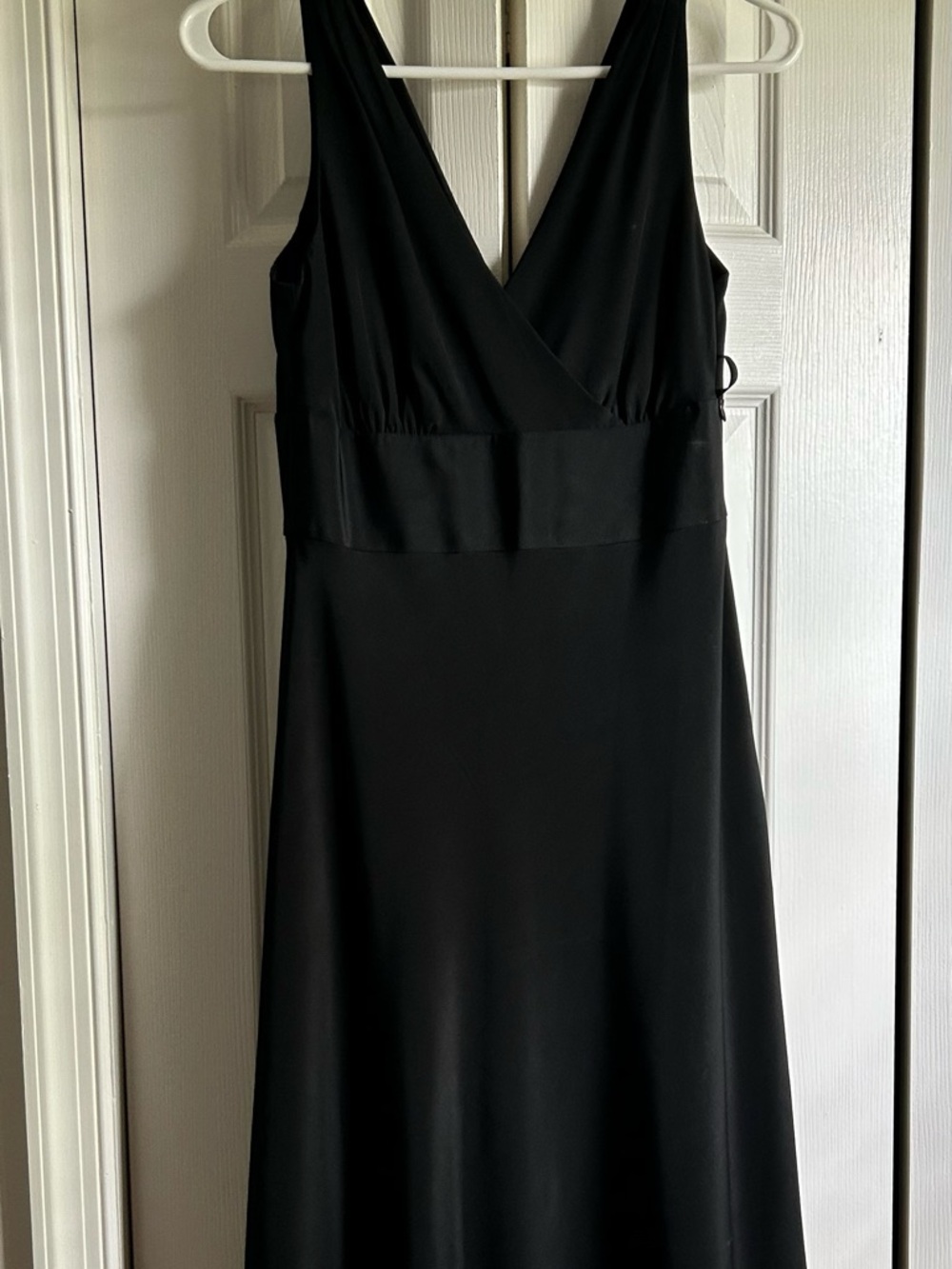 J. Crew Black Sleeveless V-Neck Midi Dress